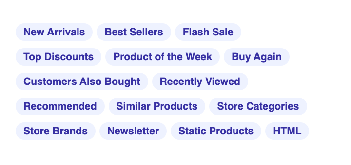 The 15 widget types
