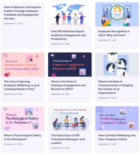 The same store's blog with articles on workplace culture