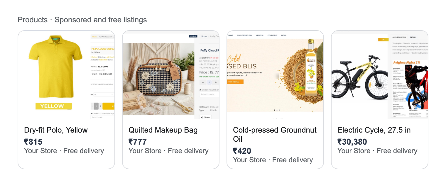 Google Shopping on Shopnix