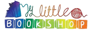 My little bookshop logo. Book store with kids games