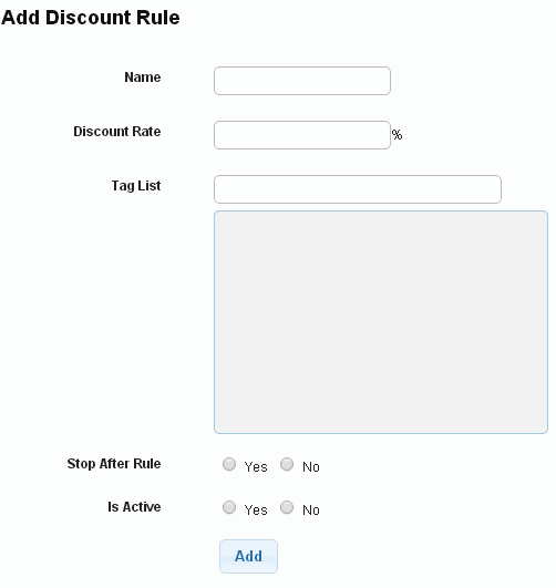 Add discount rule form