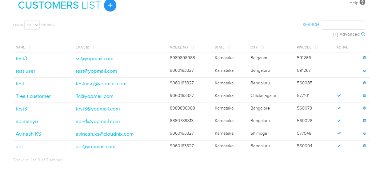 Manage Customers list in Store Manager