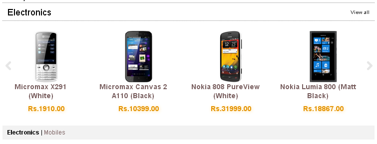 Example product widget on a storefront