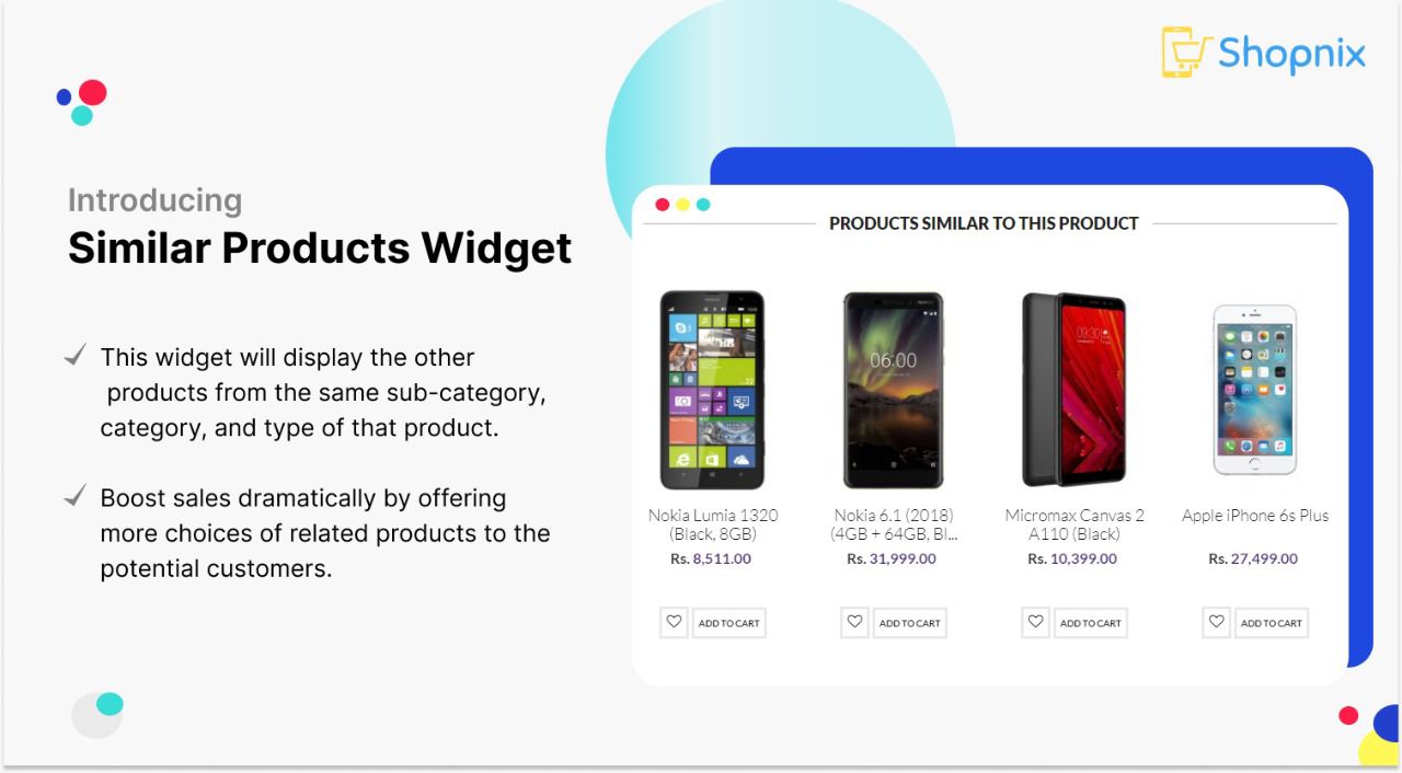 Similar products widget on a product page