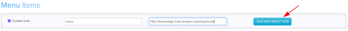 Editing the name and URL of a menu item