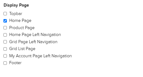 Options for choosing the pages where the widget appears