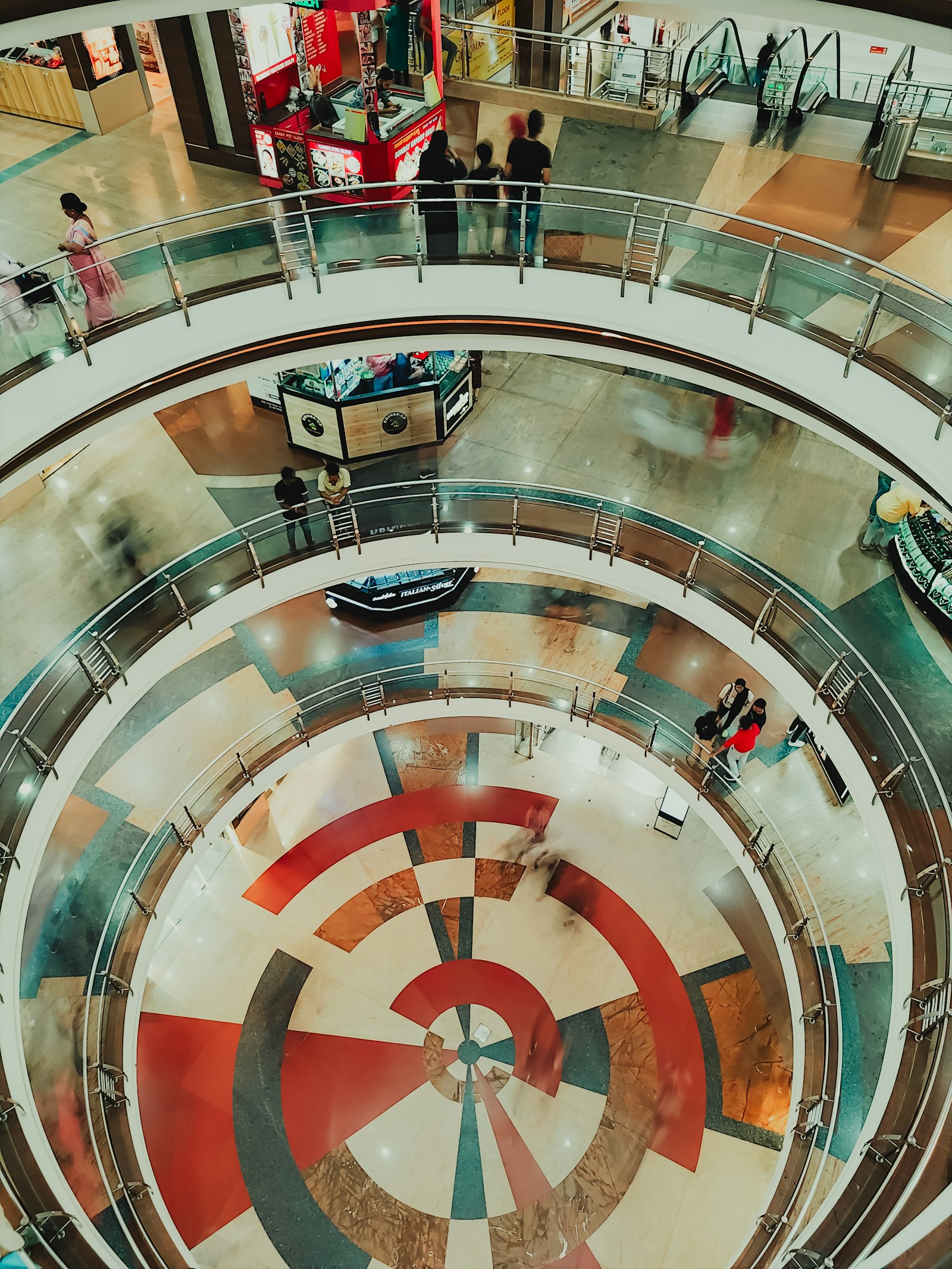 A busy mall atrium