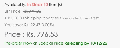 A real product page showing In Stock 10 items, price and savings