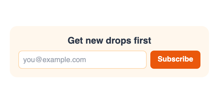 A newsletter sign-up box