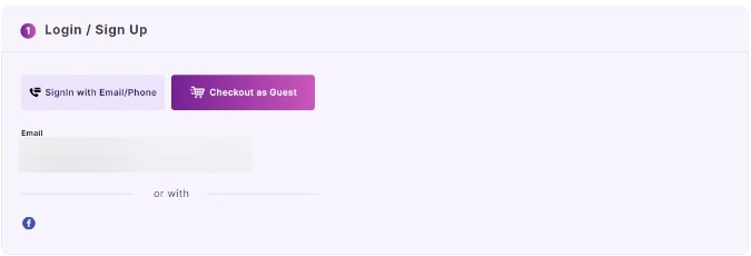 A real store sign-in with Facebook login