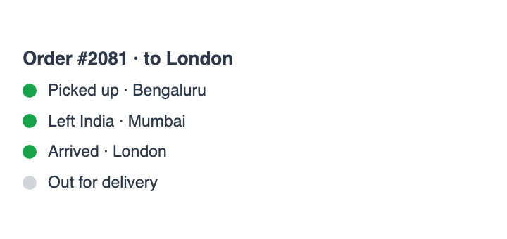 Order tracking from pickup to delivery